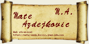 Mate Azdejković vizit kartica